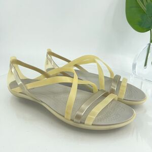 Crocs Women's Isabella Huarache Sandal Size 10 Rubber D'Orsay Flat Shoe